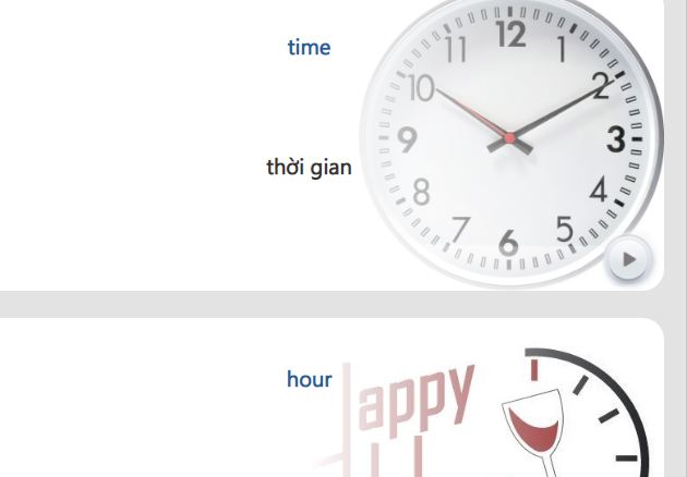 3. Thời gian time, các cách nói về thời gian, giờ hour trong tiếng Anh
